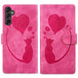 Pen Heart Cat Embossed Leather Phone Case, For Galaxy S26 FE 5G, For Samsung Galaxy S26+ 5G, For Samsung Galaxy S26 Ultra 5G, For Samsung Galaxy S26 5G, For Samsung Galaxy S25 FE 5G, For Samsung Galaxy S25 5G, For Samsung Galaxy S25+ 5G                ...