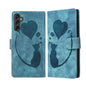 Pen Heart Cat Embossed Leather Phone Case, For Galaxy S26 FE 5G, For Samsung Galaxy S26+ 5G, For Samsung Galaxy S26 Ultra 5G, For Samsung Galaxy S26 5G, For Samsung Galaxy S25 FE 5G, For Samsung Galaxy S25 5G, For Samsung Galaxy S25+ 5G                ...