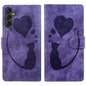 Pen Heart Cat Embossed Leather Phone Case, For Galaxy S26 FE 5G, For Samsung Galaxy S26+ 5G, For Samsung Galaxy S26 Ultra 5G, For Samsung Galaxy S26 5G, For Samsung Galaxy S25 FE 5G, For Samsung Galaxy S25 5G, For Samsung Galaxy S25+ 5G                ...
