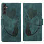 Pen Heart Cat Embossed Leather Phone Case, For Galaxy S26 FE 5G, For Samsung Galaxy S26+ 5G, For Samsung Galaxy S26 Ultra 5G, For Samsung Galaxy S26 5G, For Samsung Galaxy S25 FE 5G, For Samsung Galaxy S25 5G, For Samsung Galaxy S25+ 5G                ...
