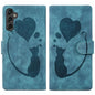 Pen Heart Cat Embossed Leather Phone Case, For Galaxy S26 FE 5G, For Samsung Galaxy S26+ 5G, For Samsung Galaxy S26 Ultra 5G, For Samsung Galaxy S26 5G, For Samsung Galaxy S25 FE 5G, For Samsung Galaxy S25 5G, For Samsung Galaxy S25+ 5G                ...