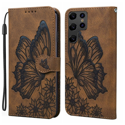 Retro Skin Feel Butterflies Embossing Horizontal Flip Leather Phone Case, For Galaxy S26 FE 5G, For Samsung Galaxy S26+ 5G, For Samsung Galaxy S26 Ultra 5G, For Samsung Galaxy S26 5G, For Samsung Galaxy S25 FE 5G, For Samsung Galaxy S25 5G             ...