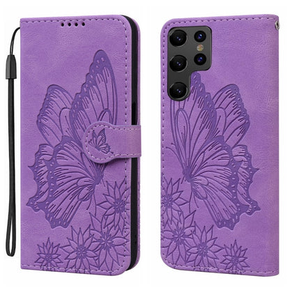 Retro Skin Feel Butterflies Embossing Horizontal Flip Leather Phone Case, For Galaxy S26 FE 5G, For Samsung Galaxy S26+ 5G, For Samsung Galaxy S26 Ultra 5G, For Samsung Galaxy S26 5G, For Samsung Galaxy S25 FE 5G, For Samsung Galaxy S25 5G             ...