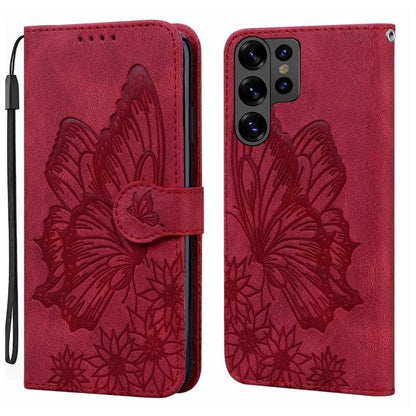 Retro Skin Feel Butterflies Embossing Horizontal Flip Leather Phone Case, For Galaxy S26 FE 5G, For Samsung Galaxy S26+ 5G, For Samsung Galaxy S26 Ultra 5G, For Samsung Galaxy S26 5G, For Samsung Galaxy S25 FE 5G, For Samsung Galaxy S25 5G             ...
