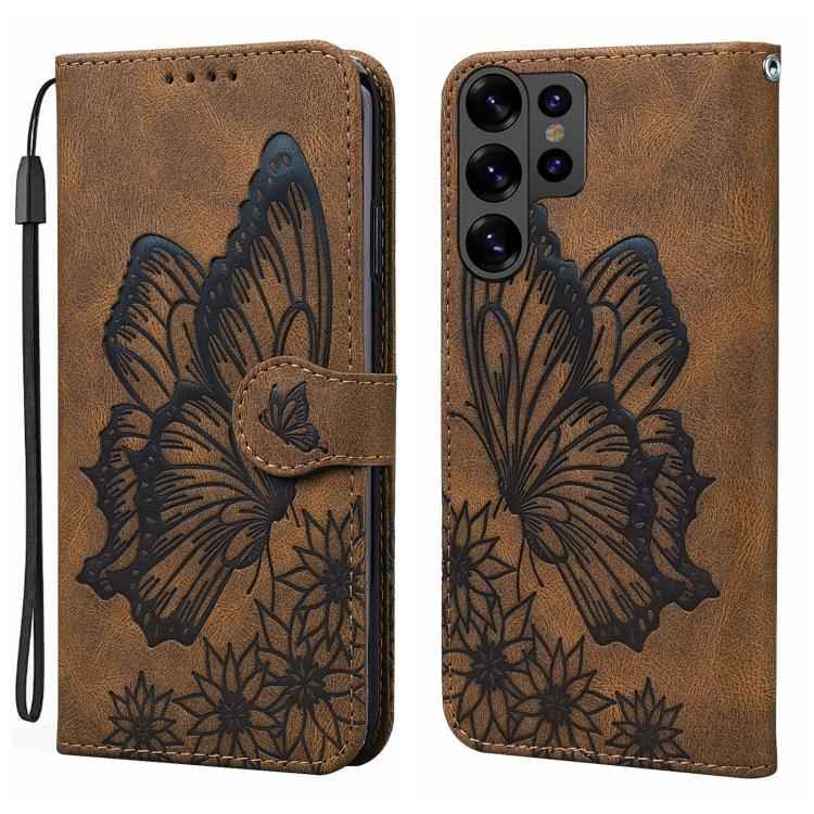 Retro Skin Feel Butterflies Embossing Horizontal Flip Leather Phone Case, For Samsung Galaxy S26+ 5G, For Samsung Galaxy S26 Ultra 5G, For Samsung Galaxy S26 5G, For Samsung Galaxy S25 FE 5G, For Samsung Galaxy S25 5G, For Samsung Galaxy S25+ 5G       ...