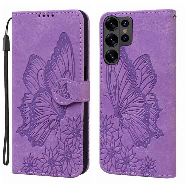 Retro Skin Feel Butterflies Embossing Horizontal Flip Leather Phone Case, For Samsung Galaxy S26+ 5G, For Samsung Galaxy S26 Ultra 5G, For Samsung Galaxy S26 5G, For Samsung Galaxy S25 FE 5G, For Samsung Galaxy S25 5G, For Samsung Galaxy S25+ 5G       ...