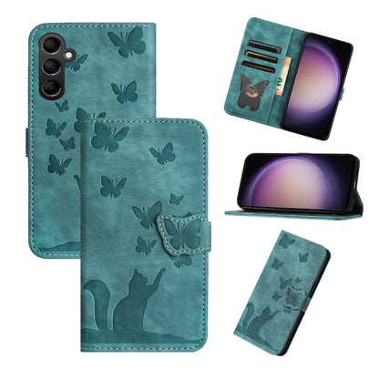 Butterfly Cat Embossing Flip Leather Phone Case, For Galaxy S26 FE 5G, For Samsung Galaxy S26+ 5G, For Samsung Galaxy S26 Edge 5G, For Samsung Galaxy S26 Ultra 5G, For Samsung Galaxy S26 5G, For Samsung Galaxy S25 FE 5G, For Samsung Galaxy S25 5G      ...