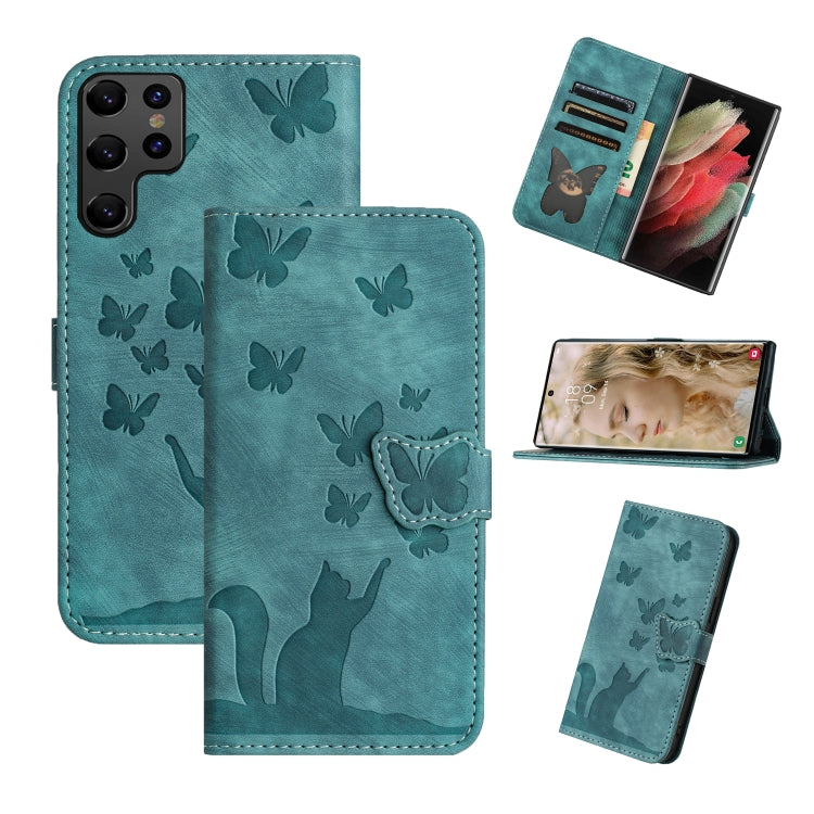 Butterfly Cat Embossing Flip Leather Phone Case, For Galaxy S26 FE 5G, For Samsung Galaxy S26+ 5G, For Samsung Galaxy S26 Edge 5G, For Samsung Galaxy S26 Ultra 5G, For Samsung Galaxy S26 5G, For Samsung Galaxy S25 FE 5G, For Samsung Galaxy S25 5G      ...