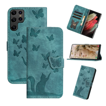 Butterfly Cat Embossing Flip Leather Phone Case, For Galaxy S26 FE 5G, For Samsung Galaxy S26+ 5G, For Samsung Galaxy S26 Edge 5G, For Samsung Galaxy S26 Ultra 5G, For Samsung Galaxy S26 5G, For Samsung Galaxy S25 FE 5G, For Samsung Galaxy S25 5G      ...