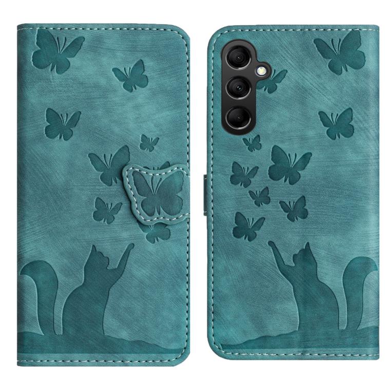 Butterfly Cat Embossing Flip Leather Phone Case, For Samsung Galaxy S26+ 5G, For Samsung Galaxy S26 Edge 5G, For Samsung Galaxy S26 Ultra 5G, For Samsung Galaxy S26 5G, For Samsung Galaxy S25 FE 5G, For Samsung Galaxy S25 5G, For Samsung Galaxy S25+ 5G...