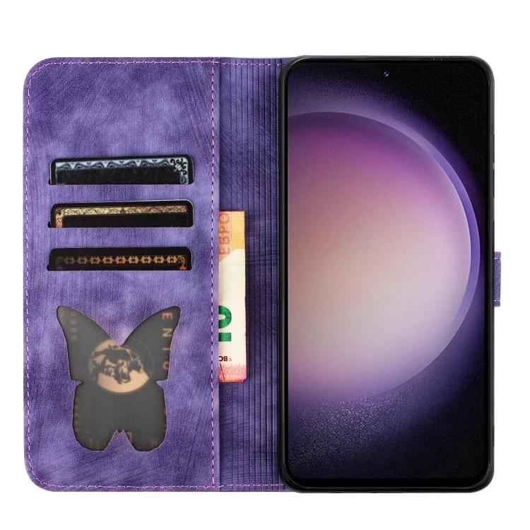 Butterfly Cat Embossing Flip Leather Phone Case, For Samsung Galaxy S26+ 5G, For Samsung Galaxy S26 Edge 5G, For Samsung Galaxy S26 Ultra 5G, For Samsung Galaxy S26 5G, For Samsung Galaxy S25 FE 5G, For Samsung Galaxy S25 5G, For Samsung Galaxy S25+ 5G...