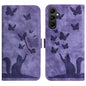Butterfly Cat Embossing Flip Leather Phone Case, For Galaxy S26 FE 5G, For Samsung Galaxy S26+ 5G, For Samsung Galaxy S26 Edge 5G, For Samsung Galaxy S26 Ultra 5G, For Samsung Galaxy S26 5G, For Samsung Galaxy S25 FE 5G, For Samsung Galaxy S25 5G      ...