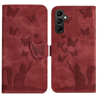 Butterfly Cat Embossing Flip Leather Phone Case, For Galaxy S26 FE 5G, For Samsung Galaxy S26+ 5G, For Samsung Galaxy S26 Edge 5G, For Samsung Galaxy S26 Ultra 5G, For Samsung Galaxy S26 5G, For Samsung Galaxy S25 FE 5G, For Samsung Galaxy S25 5G      ...