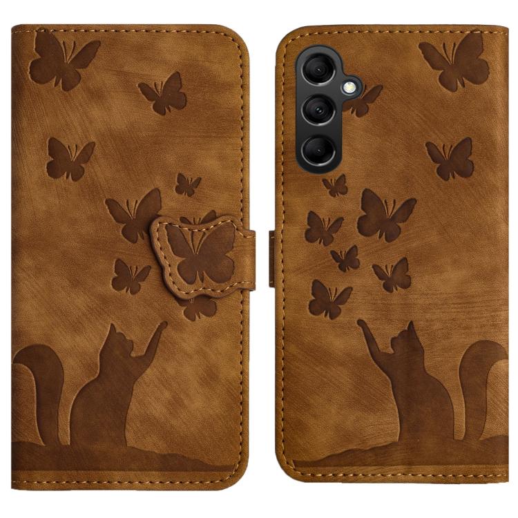 Butterfly Cat Embossing Flip Leather Phone Case, For Galaxy S26 FE 5G, For Samsung Galaxy S26+ 5G, For Samsung Galaxy S26 Edge 5G, For Samsung Galaxy S26 Ultra 5G, For Samsung Galaxy S26 5G, For Samsung Galaxy S25 FE 5G, For Samsung Galaxy S25 5G      ...