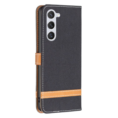 Color Block Denim Texture Leather Phone Case, For Samsung Galaxy S25 5G, For Samsung Galaxy S25+ 5G