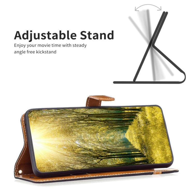 Color Block Denim Texture Leather Phone Case, For Samsung Galaxy S25 5G, For Samsung Galaxy S25+ 5G
