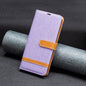 Color Block Denim Texture Leather Phone Case, For Samsung Galaxy S25 5G, For Samsung Galaxy S25+ 5G
