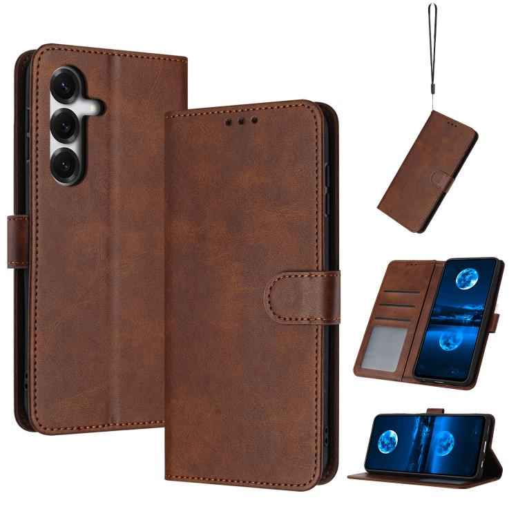 Solid Calf Texture Flip Leather Phone Case, For Samsung Galaxy S26+ 5G, For Samsung Galaxy S26 Ultra 5G, For Samsung Galaxy S26 5G, For Samsung Galaxy S25 / S24 5G, For Samsung Galaxy S25+ / S24+ 5G, For Samsung Galaxy S25 Ultra 5G