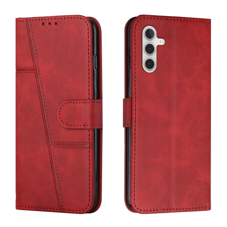 Stitching Calf Texture Buckle Leather Phone Case, For Samsung Galaxy S26+ 5G, For Samsung Galaxy S26 Ultra 5G, For Samsung Galaxy S26 5G, For Samsung Galaxy S25 FE 5G, For Samsung Galaxy S25 Edge 5G, For Samsung Galaxy S25 / S24 5G                     ...