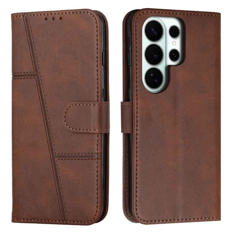 Stitching Calf Texture Buckle Leather Phone Case, For Samsung Galaxy S26+ 5G, For Samsung Galaxy S26 Ultra 5G, For Samsung Galaxy S26 5G, For Samsung Galaxy S25 FE 5G, For Samsung Galaxy S25 Edge 5G, For Samsung Galaxy S25 / S24 5G                     ...