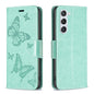 Embossing Two Butterflies Pattern Leather Phone Case, For Samsung Galaxy S25 5G, For Samsung Galaxy S25+ 5G