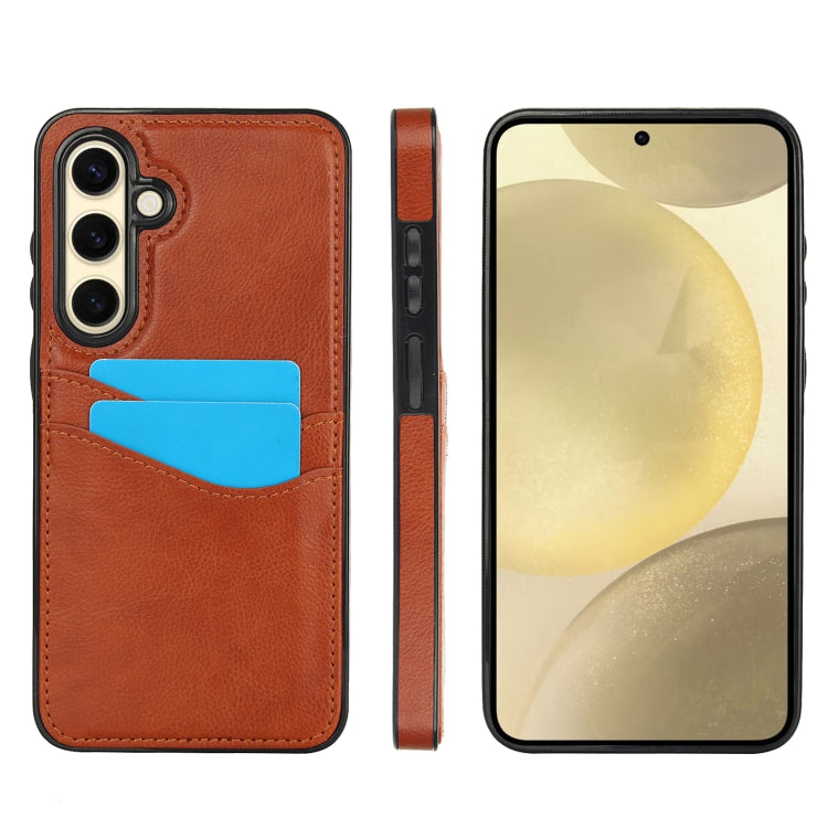 Litchi Leather Skin Card Slots Phone Case, For Samsung Galaxy S26+ 5G, For Samsung Galaxy S26 Ultra 5G, For Samsung Galaxy S26 5G, For Samsung Galaxy S25 Edge 5G, For Samsung Galaxy S25 5G, For Samsung Galaxy S25+ 5G, For Samsung Galaxy S25 Ultra 5G   ...