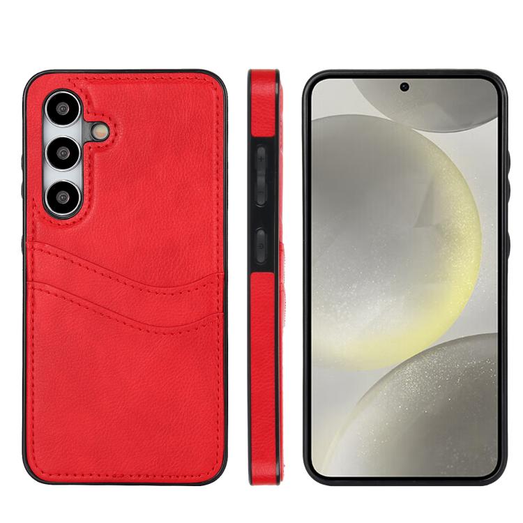 Litchi Leather Skin Card Slots Phone Case, For Samsung Galaxy S26+ 5G, For Samsung Galaxy S26 Ultra 5G, For Samsung Galaxy S26 5G, For Samsung Galaxy S25 Edge 5G, For Samsung Galaxy S25 5G, For Samsung Galaxy S25+ 5G, For Samsung Galaxy S25 Ultra 5G   ...
