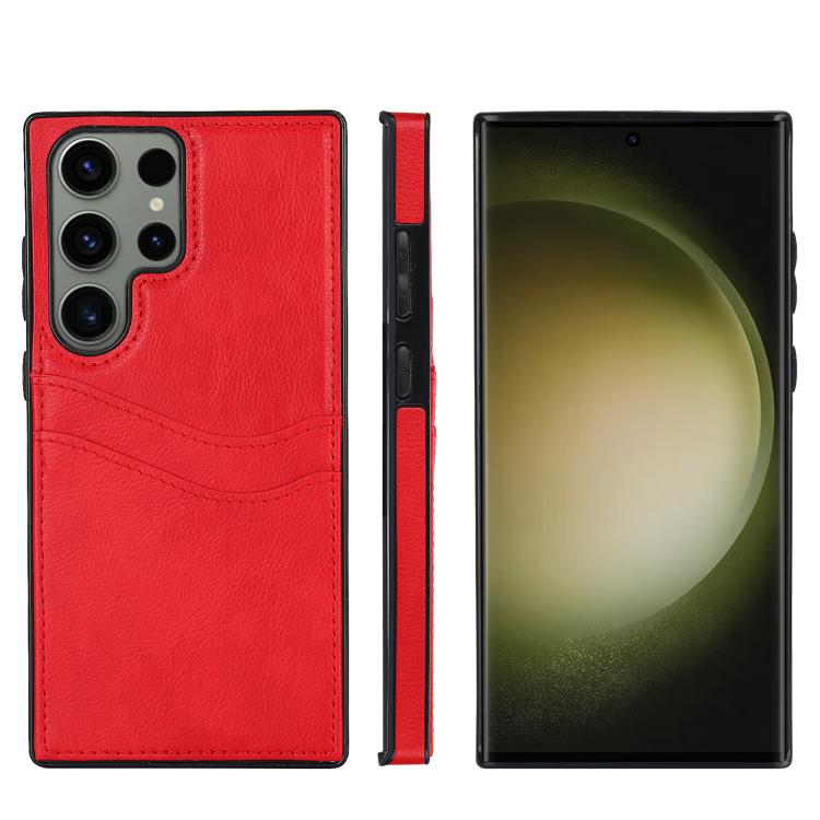 Litchi Leather Skin Card Slots Phone Case, For Samsung Galaxy S26+ 5G, For Samsung Galaxy S26 Ultra 5G, For Samsung Galaxy S26 5G, For Samsung Galaxy S25 Edge 5G, For Samsung Galaxy S25 5G, For Samsung Galaxy S25+ 5G, For Samsung Galaxy S25 Ultra 5G   ...