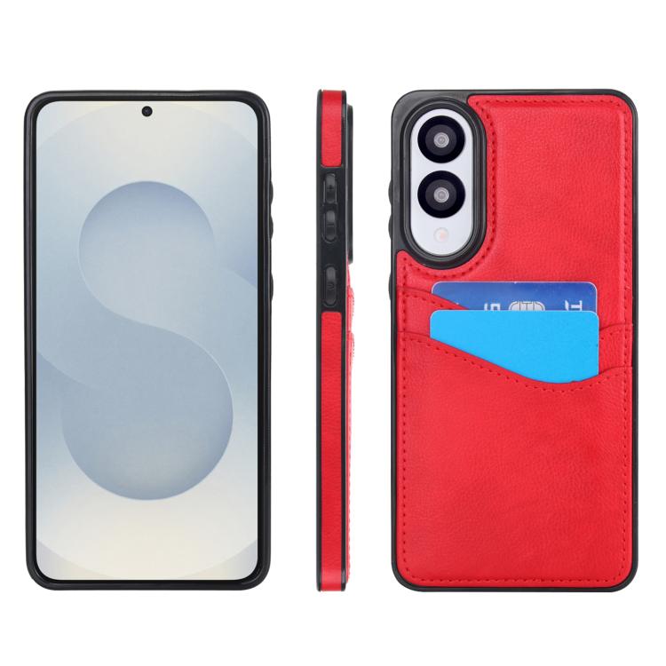 Litchi Leather Skin Card Slots Phone Case, For Samsung Galaxy S26+ 5G, For Samsung Galaxy S26 Ultra 5G, For Samsung Galaxy S26 5G, For Samsung Galaxy S25 Edge 5G, For Samsung Galaxy S25 5G, For Samsung Galaxy S25+ 5G, For Samsung Galaxy S25 Ultra 5G   ...