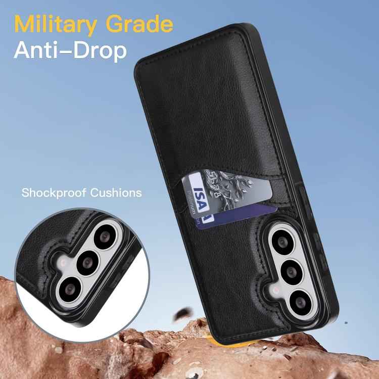 Litchi Leather Skin Card Slots Phone Case, For Samsung Galaxy S26+ 5G, For Samsung Galaxy S26 Ultra 5G, For Samsung Galaxy S26 5G, For Samsung Galaxy S25 Edge 5G, For Samsung Galaxy S25 5G, For Samsung Galaxy S25+ 5G, For Samsung Galaxy S25 Ultra 5G   ...