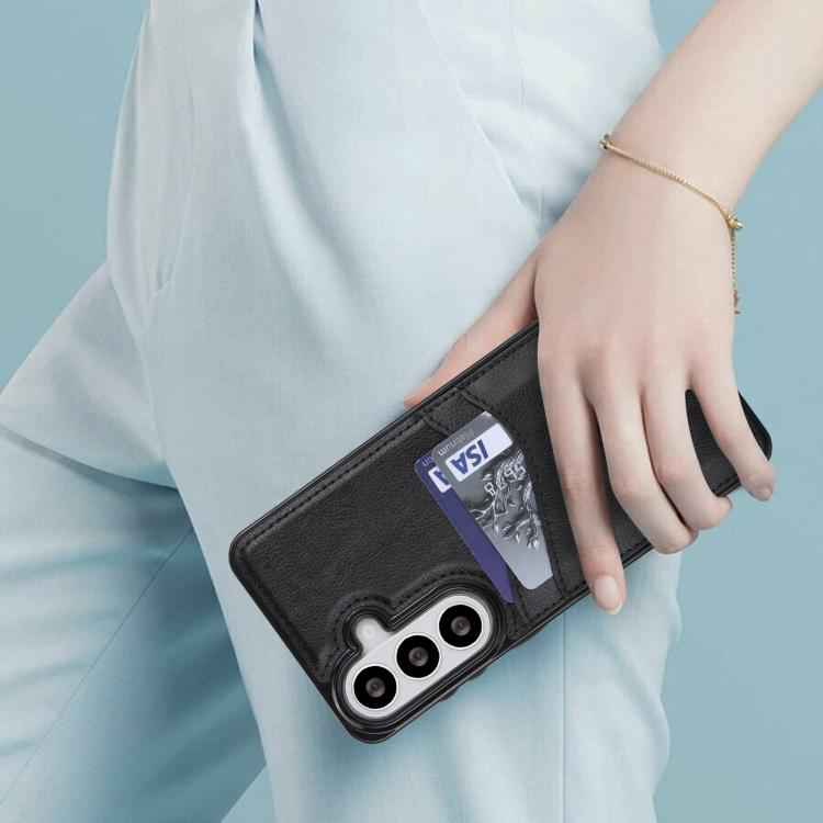 Litchi Leather Skin Card Slots Phone Case, For Samsung Galaxy S26+ 5G, For Samsung Galaxy S26 Ultra 5G, For Samsung Galaxy S26 5G, For Samsung Galaxy S25 Edge 5G, For Samsung Galaxy S25 5G, For Samsung Galaxy S25+ 5G, For Samsung Galaxy S25 Ultra 5G   ...