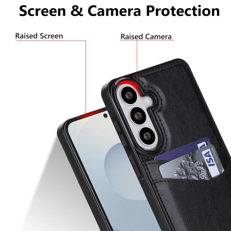 Litchi Leather Skin Card Slots Phone Case, For Samsung Galaxy S26+ 5G, For Samsung Galaxy S26 Ultra 5G, For Samsung Galaxy S26 5G, For Samsung Galaxy S25 Edge 5G, For Samsung Galaxy S25 5G, For Samsung Galaxy S25+ 5G, For Samsung Galaxy S25 Ultra 5G   ...
