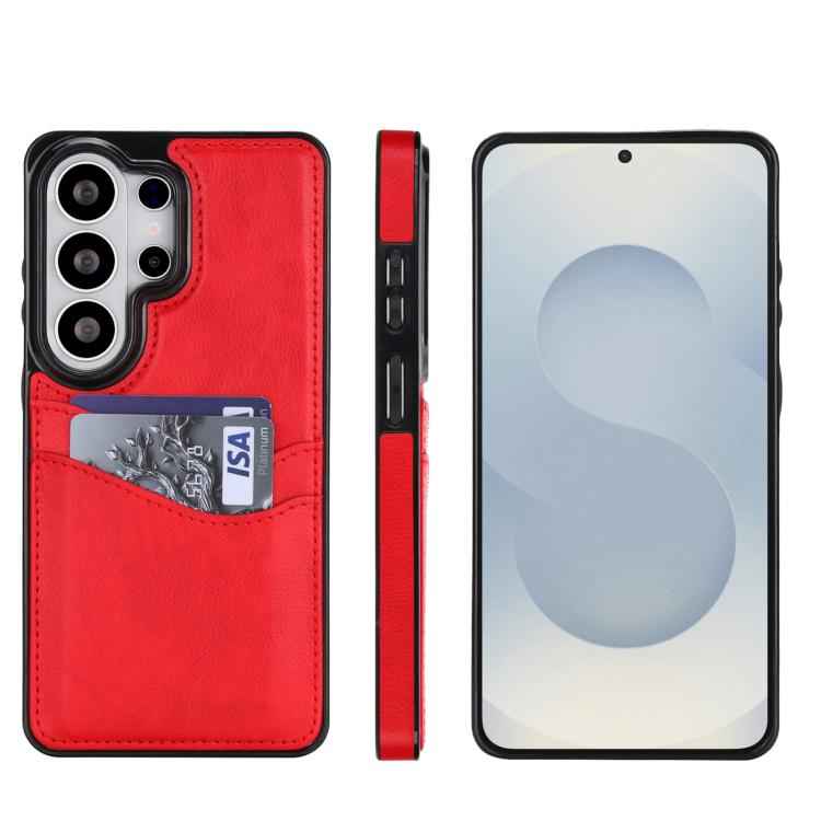 Litchi Leather Skin Card Slots Phone Case, For Samsung Galaxy S26+ 5G, For Samsung Galaxy S26 Ultra 5G, For Samsung Galaxy S26 5G, For Samsung Galaxy S25 Edge 5G, For Samsung Galaxy S25 5G, For Samsung Galaxy S25+ 5G, For Samsung Galaxy S25 Ultra 5G   ...