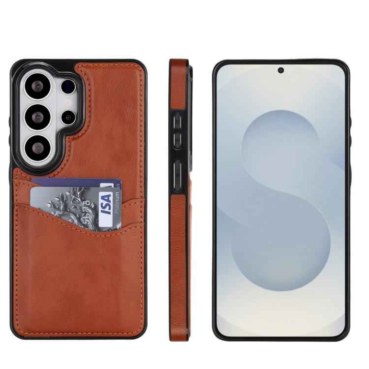 Litchi Leather Skin Card Slots Phone Case, For Samsung Galaxy S26+ 5G, For Samsung Galaxy S26 Ultra 5G, For Samsung Galaxy S26 5G, For Samsung Galaxy S25 Edge 5G, For Samsung Galaxy S25 5G, For Samsung Galaxy S25+ 5G, For Samsung Galaxy S25 Ultra 5G   ...