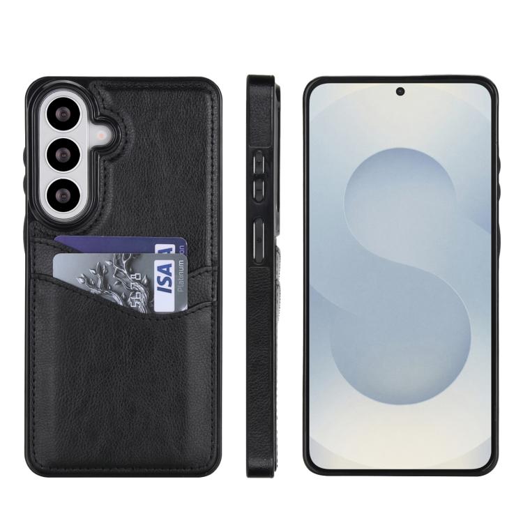 Litchi Leather Skin Card Slots Phone Case, For Samsung Galaxy S26+ 5G, For Samsung Galaxy S26 Ultra 5G, For Samsung Galaxy S26 5G, For Samsung Galaxy S25 Edge 5G, For Samsung Galaxy S25 5G, For Samsung Galaxy S25+ 5G, For Samsung Galaxy S25 Ultra 5G   ...