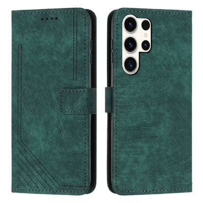 Skin Feel Stripe Pattern Leather Phone Case with Lanyard, For Samsung Galaxy S26+ 5G, For Samsung Galaxy S26 Ultra 5G, For Samsung Galaxy S26 5G, For Samsung Galaxy S25 FE 5G, For Samsung Galaxy S25 Edge 5G, For Samsung Galaxy S25 / S24 5G             ...