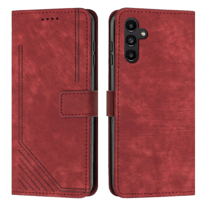 Skin Feel Stripe Pattern Leather Phone Case with Lanyard, For Samsung Galaxy S26+ 5G, For Samsung Galaxy S26 Ultra 5G, For Samsung Galaxy S26 5G, For Samsung Galaxy S25 FE 5G, For Samsung Galaxy S25 Edge 5G, For Samsung Galaxy S25 / S24 5G             ...