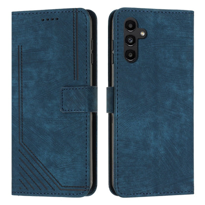 Skin Feel Stripe Pattern Leather Phone Case with Lanyard, For Samsung Galaxy S26+ 5G, For Samsung Galaxy S26 Ultra 5G, For Samsung Galaxy S26 5G, For Samsung Galaxy S25 FE 5G, For Samsung Galaxy S25 Edge 5G, For Samsung Galaxy S25 / S24 5G             ...