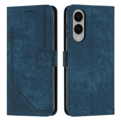 Skin Feel Stripe Pattern Leather Phone Case with Lanyard, For Samsung Galaxy S26+ 5G, For Samsung Galaxy S26 Ultra 5G, For Samsung Galaxy S26 5G, For Samsung Galaxy S25 FE 5G, For Samsung Galaxy S25 Edge 5G, For Samsung Galaxy S25 / S24 5G             ...