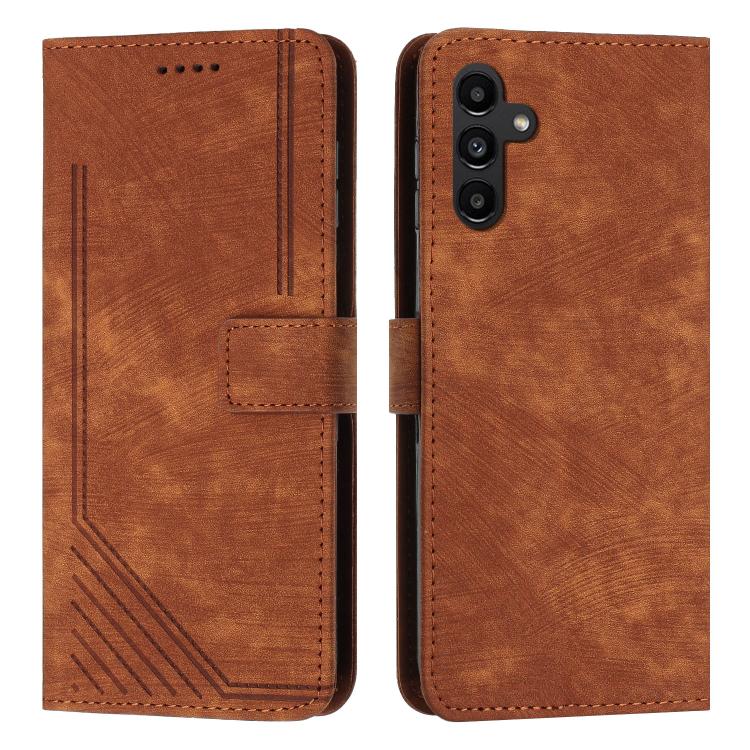 Skin Feel Stripe Pattern Leather Phone Case with Lanyard, For Samsung Galaxy S26+ 5G, For Samsung Galaxy S26 Ultra 5G, For Samsung Galaxy S26 5G, For Samsung Galaxy S25 FE 5G, For Samsung Galaxy S25 Edge 5G, For Samsung Galaxy S25 / S24 5G             ...