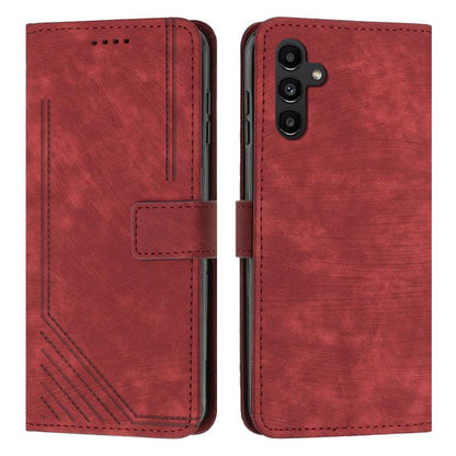 Skin Feel Stripe Pattern Leather Phone Case with Lanyard, For Samsung Galaxy S26+ 5G, For Samsung Galaxy S26 Ultra 5G, For Samsung Galaxy S26 5G, For Samsung Galaxy S25 FE 5G, For Samsung Galaxy S25 Edge 5G, For Samsung Galaxy S25 / S24 5G             ...