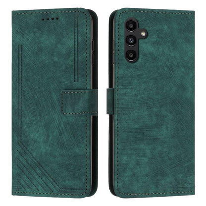 Skin Feel Stripe Pattern Leather Phone Case with Lanyard, For Samsung Galaxy S26+ 5G, For Samsung Galaxy S26 Ultra 5G, For Samsung Galaxy S26 5G, For Samsung Galaxy S25 FE 5G, For Samsung Galaxy S25 Edge 5G, For Samsung Galaxy S25 / S24 5G             ...