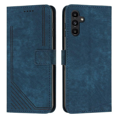 Skin Feel Stripe Pattern Leather Phone Case with Lanyard, For Samsung Galaxy S26+ 5G, For Samsung Galaxy S26 Ultra 5G, For Samsung Galaxy S26 5G, For Samsung Galaxy S25 FE 5G, For Samsung Galaxy S25 Edge 5G, For Samsung Galaxy S25 / S24 5G             ...