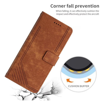 Skin Feel Stripe Pattern Leather Phone Case with Lanyard, For Samsung Galaxy S26+ 5G, For Samsung Galaxy S26 Ultra 5G, For Samsung Galaxy S26 5G, For Samsung Galaxy S25 FE 5G, For Samsung Galaxy S25 Edge 5G, For Samsung Galaxy S25 / S24 5G             ...