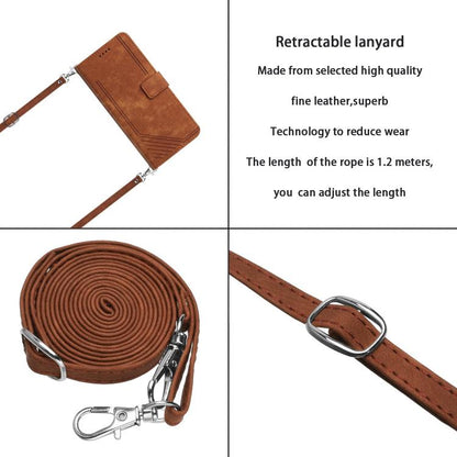 Skin Feel Stripe Pattern Leather Phone Case with Lanyard, For Samsung Galaxy S26+ 5G, For Samsung Galaxy S26 Ultra 5G, For Samsung Galaxy S26 5G, For Samsung Galaxy S25 FE 5G, For Samsung Galaxy S25 Edge 5G, For Samsung Galaxy S25 / S24 5G             ...