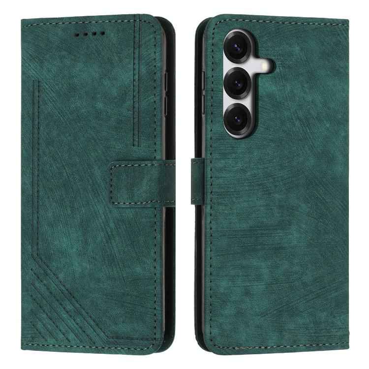Skin Feel Stripe Pattern Leather Phone Case with Lanyard, For Samsung Galaxy S26+ 5G, For Samsung Galaxy S26 Ultra 5G, For Samsung Galaxy S26 5G, For Samsung Galaxy S25 FE 5G, For Samsung Galaxy S25 Edge 5G, For Samsung Galaxy S25 / S24 5G             ...