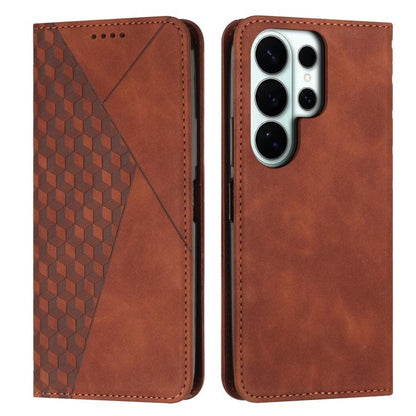 Diamond Splicing Skin Feel Magnetic Leather Phone Case, For Galaxy S26 FE 5G, For Samsung Galaxy S26+ 5G, For Samsung Galaxy S26 Ultra 5G, For Samsung Galaxy S26 5G, For Samsung Galaxy S25 FE 5G, For Samsung Galaxy S25 Edge 5G                          ...