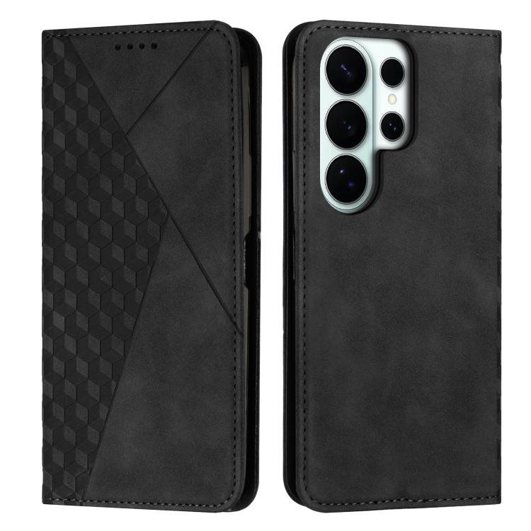 Diamond Splicing Skin Feel Magnetic Leather Phone Case, For Galaxy S26 FE 5G, For Samsung Galaxy S26+ 5G, For Samsung Galaxy S26 Ultra 5G, For Samsung Galaxy S26 5G, For Samsung Galaxy S25 FE 5G, For Samsung Galaxy S25 Edge 5G                          ...