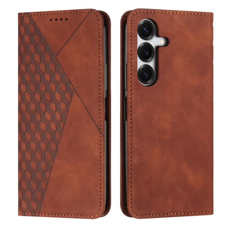 Diamond Splicing Skin Feel Magnetic Leather Phone Case, For Galaxy S26 FE 5G, For Samsung Galaxy S26+ 5G, For Samsung Galaxy S26 Ultra 5G, For Samsung Galaxy S26 5G, For Samsung Galaxy S25 FE 5G, For Samsung Galaxy S25 Edge 5G                          ...