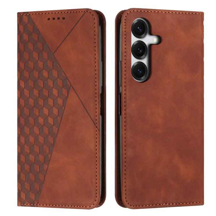 Diamond Splicing Skin Feel Magnetic Leather Phone Case, For Samsung Galaxy S26+ 5G, For Samsung Galaxy S26 Ultra 5G, For Samsung Galaxy S26 5G, For Samsung Galaxy S25 FE 5G, For Samsung Galaxy S25 Edge 5G, For Samsung Galaxy S25 / S24 5G               ...